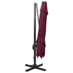 Berkfield Home Cantilever Umbrella with Double Top 300x300 cm Bordeaux Red - thumbnail 5