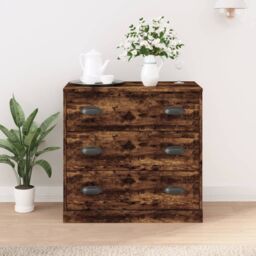 Berkfield Home Sideboard Smoked Oak 70x35.5x67.5 cm Engineered Wood in Brown - thumbnail 1