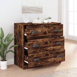 Berkfield Home Sideboard Smoked Oak 70x35.5x67.5 cm Engineered Wood in Brown - thumbnail 6