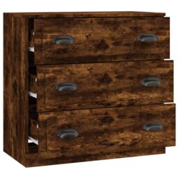 Berkfield Home Sideboard Smoked Oak 70x35.5x67.5 cm Engineered Wood in Brown - thumbnail 3