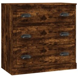 Berkfield Home Sideboard Smoked Oak 70x35.5x67.5 cm Engineered Wood in Brown - thumbnail 2