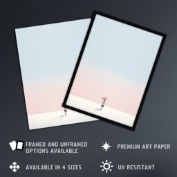"Artery8 Wall Art Print Alone No 2 By Amy Denver Minimalist Soft Pastel Simple Summer Sun Minimalism Simple Modern Artwork Poster - Size: W24"" x H32""" - thumbnail 2