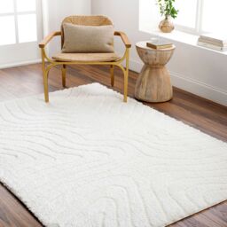 Livabliss Nomadic-Shaggy Ivory Modern Graphic Soft Plush Pile Living Bedroom Rug in Light Beige - Size: 160 cm x 215 cm - thumbnail 7