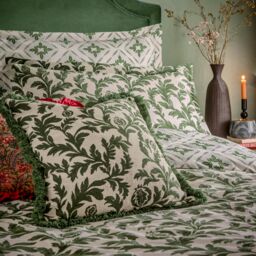 Paoletti Hedera Jacquard Cushion in Green - Size: 45 cm x 45 cm - thumbnail 6