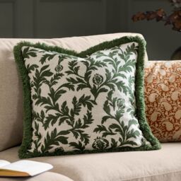 Paoletti Hedera Jacquard Cushion in Green - Size: 45 cm x 45 cm - thumbnail 1