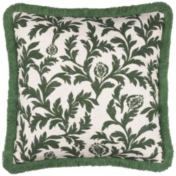 Paoletti Hedera Jacquard Cushion in Green - Size: 45 cm x 45 cm - thumbnail 2