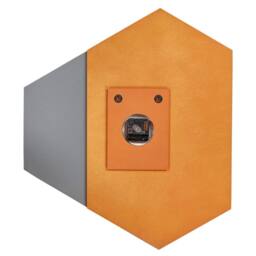 Wyld and Coco Wall Clock White Grey Orange 52 x 60 cm No Numbers - thumbnail 3