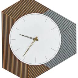 Wyld and Coco Wall Clock White Grey Orange 52 x 60 cm No Numbers - thumbnail 2