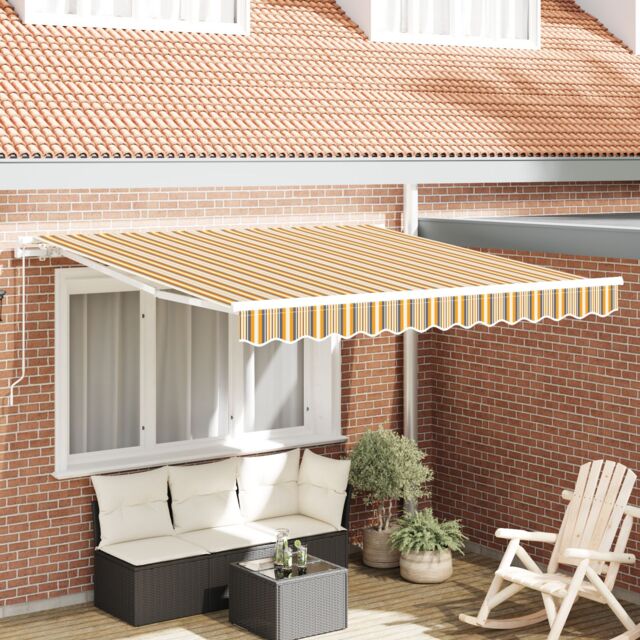 Berkfield Home Manual Retractable Awning Multicolour Stripe 350x250 cm - image 1