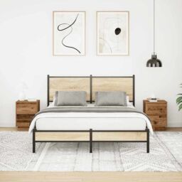 Berkfield Home Bedside Cabinets with LED Lights¬†2 pcs Old Wood 38x34x50 cm - Size: 38 x 34 x 50 cm - thumbnail 5