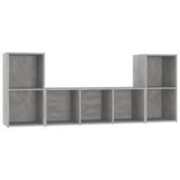 Berkfield Home 3 Piece TV Cabinet Set Concrete Grey Engineered Wood - thumbnail 1