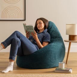 icon Dalton Medium Bean bag, Corduroy in Teal - thumbnail 2