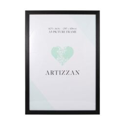 Happy Homewares Modern & Stylish Black Veneer Wood Effect A3 Plastic Frame for Wall Hanging - thumbnail 1