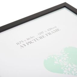 Happy Homewares Modern & Stylish Black Veneer Wood Effect A3 Plastic Frame for Wall Hanging - thumbnail 5