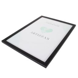 Happy Homewares Modern & Stylish Black Veneer Wood Effect A3 Plastic Frame for Wall Hanging - thumbnail 4