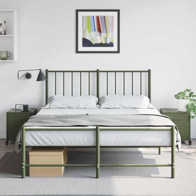 Berkfield Home Stylish Bedside Cabinets 2 pcs Olive Green 36x39x43.5 cm Steel - image 1