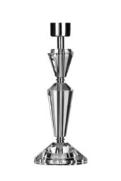 Orsina Delicate Crystal Small Lamp Base, Contemporary Conical Lamp Base, Distinctive Cut Glass Table Lamp Stand in Silver - thumbnail 1