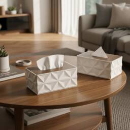 KORVIXA Beige Wooden Lid Tissue Box - Size: 800mm - thumbnail 3