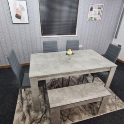 KOSY KOALA Kitchen Dining Table with 4 Chairs & 1 Bench Dining Set of 6 in Grey - thumbnail 2