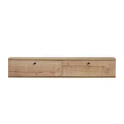 CALICOSY Wall-Mounted TV Unit With 2 Drop-Down Doors, 140 Cm Wide - ROY in Light Oak
