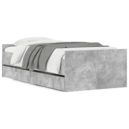Berkfield Home Bed Frame with Drawers without Mattress Concrete Grey 100x200 cm - thumbnail 2