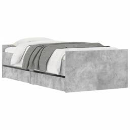 Berkfield Home Bed Frame with Drawers without Mattress Concrete Grey 100x200 cm - thumbnail 3