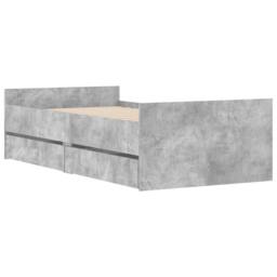 Berkfield Home Bed Frame with Drawers without Mattress Concrete Grey 100x200 cm - thumbnail 4
