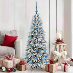 Berkfield Home Artificial Christmas Tree with 150 LEDs White 63 x 63 x 150 cm - thumbnail 1