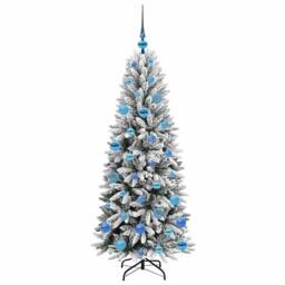 Berkfield Home Artificial Christmas Tree with 150 LEDs White 63 x 63 x 150 cm - thumbnail 4