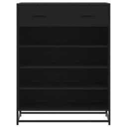 Berkfield Home Shoe Cabinet Black 75x38x97.5 cm Engineered Wood & Metal - thumbnail 4