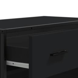 Berkfield Home Shoe Cabinet Black 75x38x97.5 cm Engineered Wood & Metal - thumbnail 8
