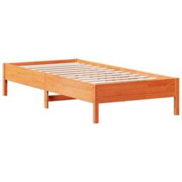 Berkfield Home Beautiful Bed Frame without Mattress Wax Brown 100x200 cm Solid W - thumbnail 3