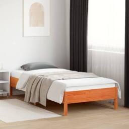 Berkfield Home Beautiful Bed Frame without Mattress Wax Brown 100x200 cm Solid W - thumbnail 1