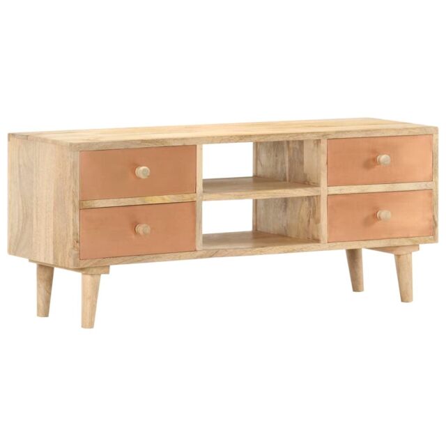 Berkfield Home TV Cabinet 110x30x45 cm Solid Mango Wood in Brown - Size: 110 x 30 x 45 cm - image 1