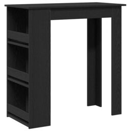 Berkfield Home Bar Table with Storage Rack Black Oak 102x50x103.5 cm - thumbnail 2