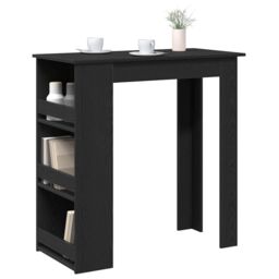 Berkfield Home Bar Table with Storage Rack Black Oak 102x50x103.5 cm - thumbnail 4