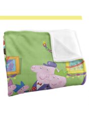 Hasbro Peppa Pig Christmas Dinner Silky Touch Blanket 152x127cm in White - Size: 152x127 cm - thumbnail 3
