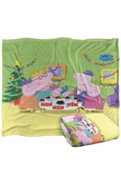 Hasbro Peppa Pig Christmas Dinner Silky Touch Blanket 152x127cm in White - Size: 152x127 cm - thumbnail 2