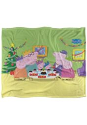 Hasbro Peppa Pig Christmas Dinner Silky Touch Blanket 152x127cm in White - Size: 152x127 cm - thumbnail 1