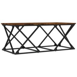 Berkfield Home Decorative Coffee Table Smoked Oak 100x49x40 cm Engineered Wood in Brown - Size: 100 x 49 x 40 cm - thumbnail 3