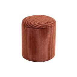 Nordlys Set of 3 Poufs with Wooden Storage & Boucle Fabric in Red - thumbnail 7