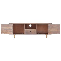 Berkfield Home TV Cabinet 118x30x40 cm Solid Acacia Wood in Brown - Size: 118 x 30 x 40 cm - thumbnail 4