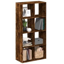 Berkfield Home Room Divider Bookcase Smoked Oak 69.5x29x137.5 cm Engineered Wood in Brown - thumbnail 2