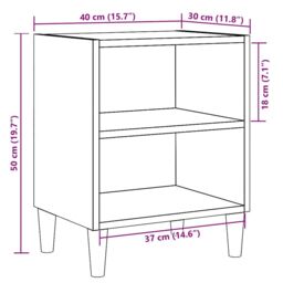Berkfield Home Bedside Cabinets 2 pcs Old Wood 40x30x50 cm Engineered Wood in Brown - Size: 40 x 30 x 50 cm - thumbnail 9