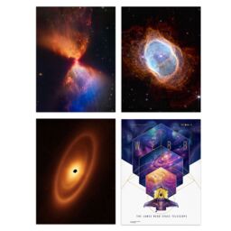 Artery8 Pack of 4 NASA James Webb Space Telescope Images Fiery Hourglass Protostar Fomalhaut System Southern Ring Nebula Unframed Wall Art Living - thumbnail 1