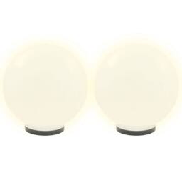 Berkfield Home LED Bowl Lamps 2 pcs Spherical 40 cm PMMA in White - thumbnail 3