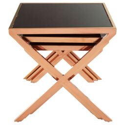 Orsina Space Saving Design Rose Gold Nesting Table, Elegant Modern Side Table For Livingroom, Durable Bedside Table - thumbnail 4