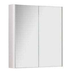 Clifton White Gloss 500mm 2 Door Bathroom Mirror Cabinet - thumbnail 1