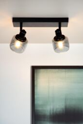 Lucide 'BJORN' Dimmable Rotatable Stylish Indoor Twin Ceiling Spotlight 2xE14 in Black - thumbnail 4