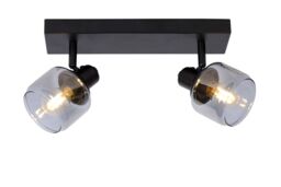 Lucide 'BJORN' Dimmable Rotatable Stylish Indoor Twin Ceiling Spotlight 2xE14 in Black